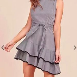 BB Dakota Black and White Gingham Asymmetrical Dress, size 2